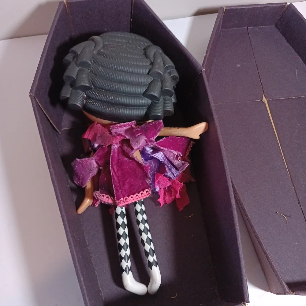 Gothic Doll with Coffin Box Black and Purple Repaint Lalaloopsy Custom - Picture 3 of 9